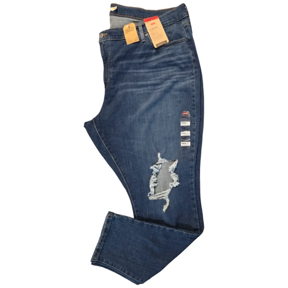 Levi's 711 Distressed Skinny Medium Wash Plus Size 26W - Picture 3 of 6